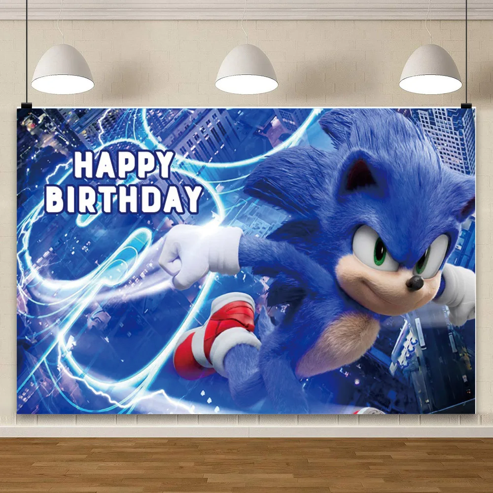 thumbnail image 1 of Fondo fotográfico de Sonic The Hedgehog Amy Rose, fondo para fotografía, suministros para fiesta de cumpleaños, baby shower, pancarta, decoración, juego, 1 of 4