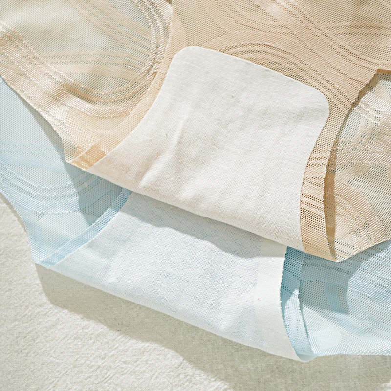 4PCS Women's Summer Ultra-thin Lace Mid-waist Briefs Ins Korean Sweet Cotton Crotch Seamless Quick-drying Underwear