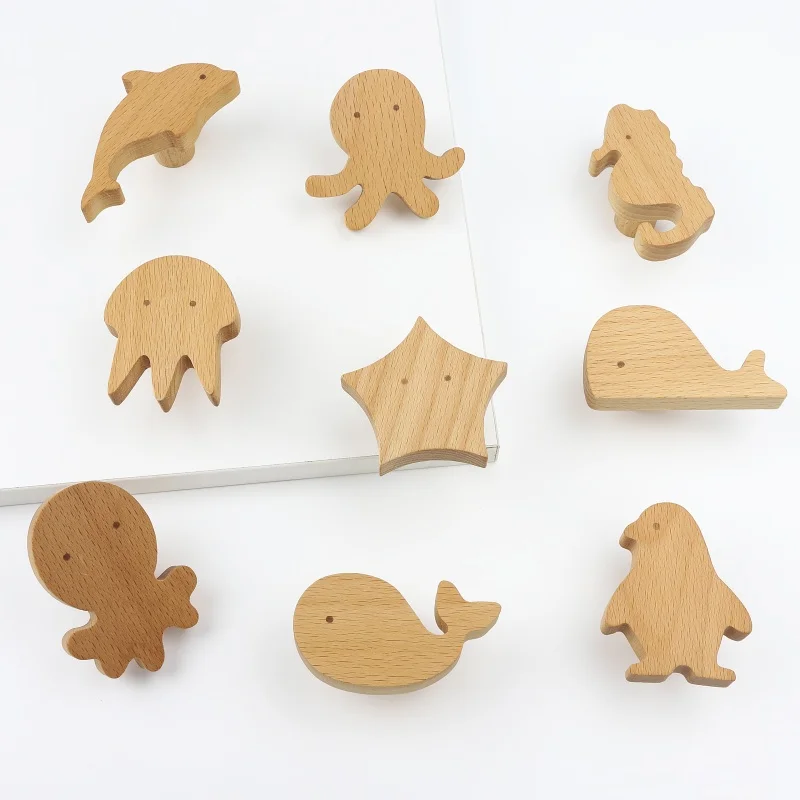 Rustic Wooden Cloud & Animal Cabinet and Drawer Knobs