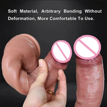 10inch Realistic Soft Silicone Huge Thick Dildo Anal Plug Rose Toy for Men Women Suction Cup Dick Gay Masturbators Double Penis 4
