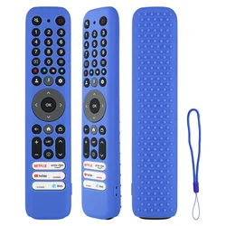 Shockproof Silicone Remote Control Case with Lanyard - Durable Protective Shell Cover (Blue)