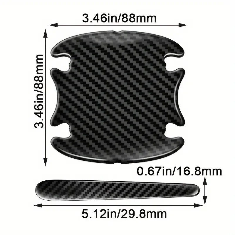 Carbon Fiber Car Door Handle Bowl Scratch Protective Stickers Protector Cars Sticker Car Handle Anti-collision Protection Strip