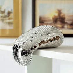 Melted Disco Ball Sculpture - Sparkling Maximalist Home Decor Piece (Silvery)