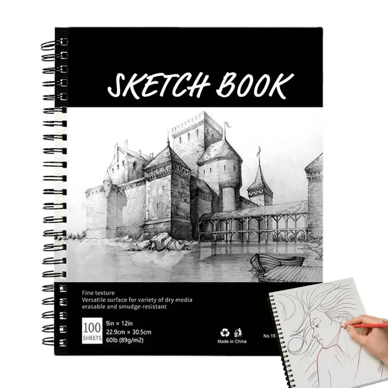 

Spiral Bound Sketch Book 9x12inch Sketching Pad With Spiral Binding Easy To Turn Pages Sketchbook For Sketching Drawing Writing