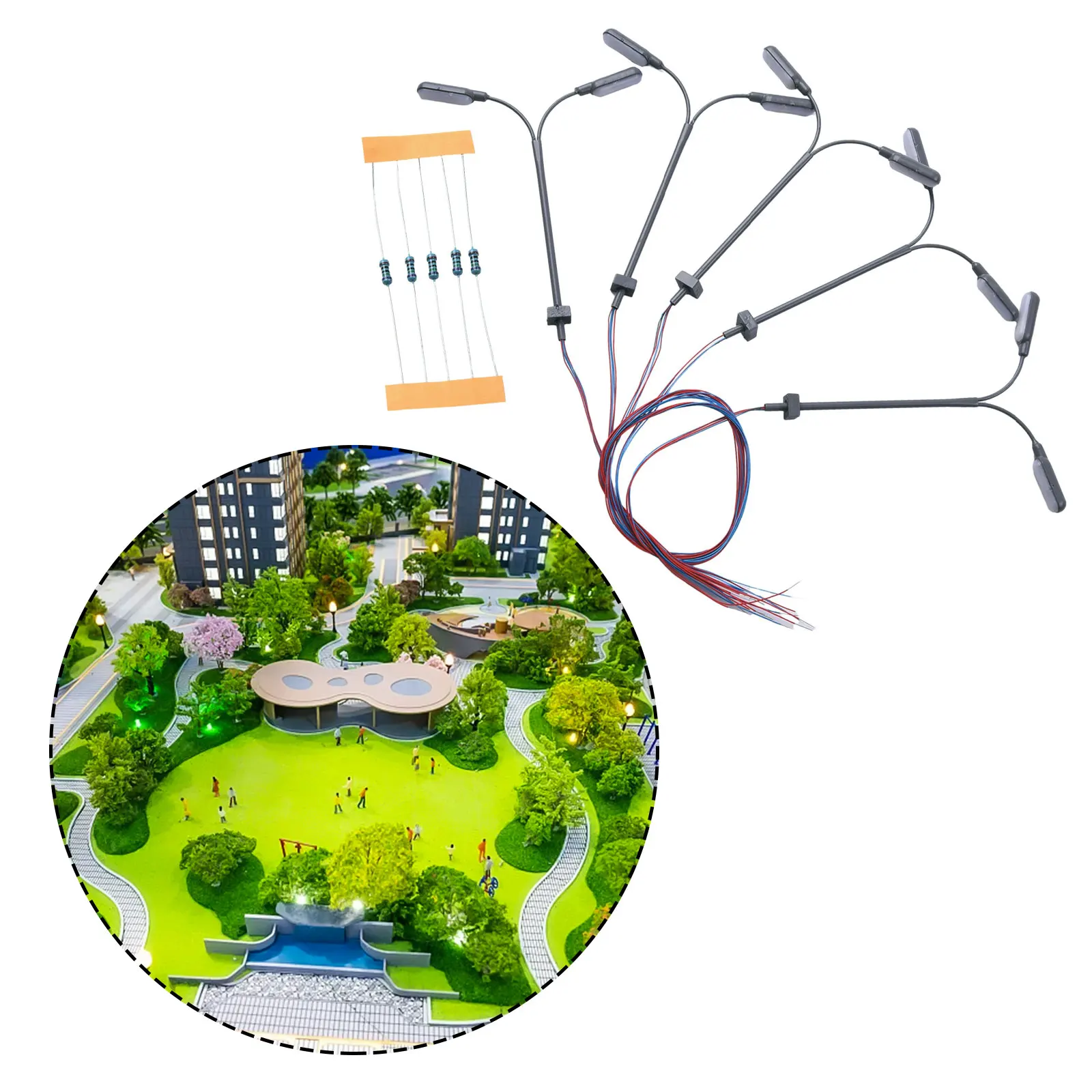 

5/10Pcs Model Railway Warm White HO Scale Lamps Post Street Light Single Head Lamps 3V AC Or DC Model Light Decoration