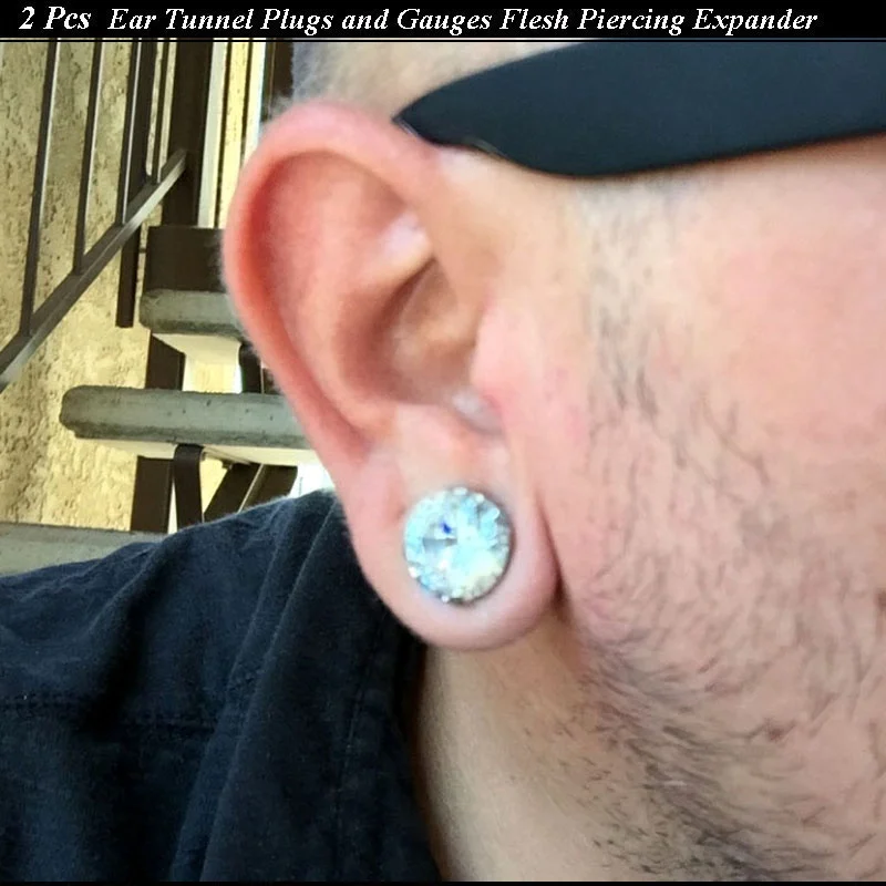 1 Paio Tunnel Di Carne Champagne Zirconia Pietra Spina Per