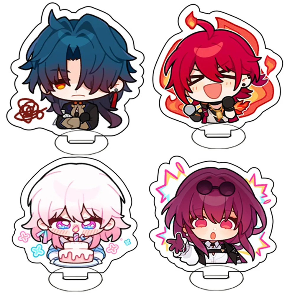 

5CM Mini Anime Honkai: Star Rail Acrylic Himeko Cosplay Character Figure Stand Kawaii Accessories For Girls Collections Gifts