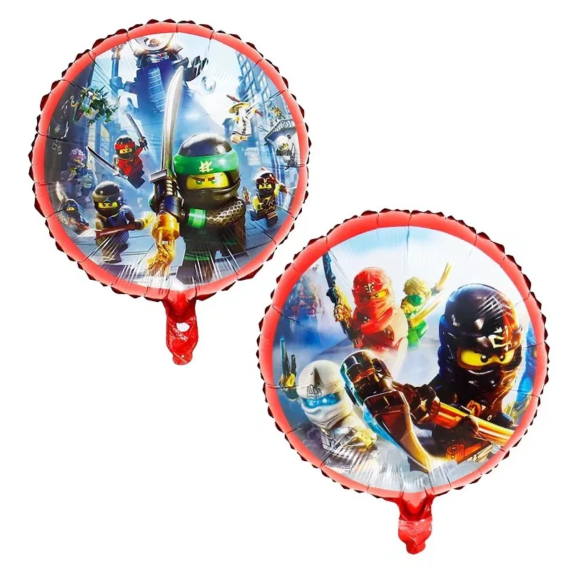Cartoon Ninja Birthday Decorations Paper Tableware Plate Cup Tablecloth Foil Ballons Kids Banner Cake Toppers Party Supplies