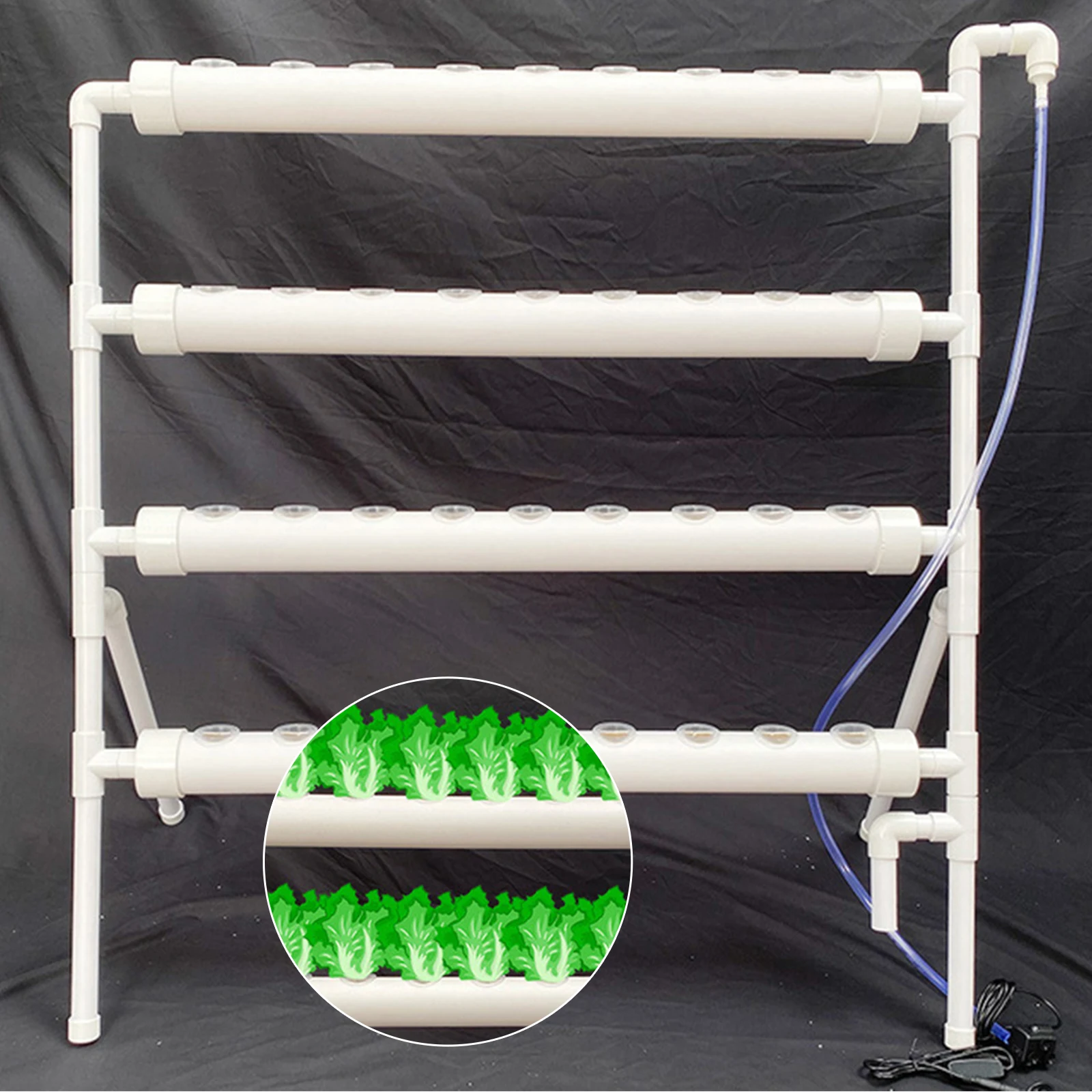 Hydroponic Grow Kit Hydroponic System 36Holes Fruit PVC Pipe Home for Hydroponics Earthless Plant Growing Systems