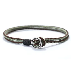 Handcrafted Antique Rope Bracelet with Easy Hook Closure - 19.5cm (Brown)