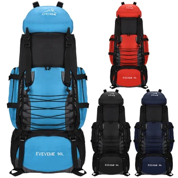 90L Army Hiking Bag Anti Theft Buckle with Rain Cover Flap Design Top Hook Adjustable Shoulder Strap Men Women Trekking Backpack