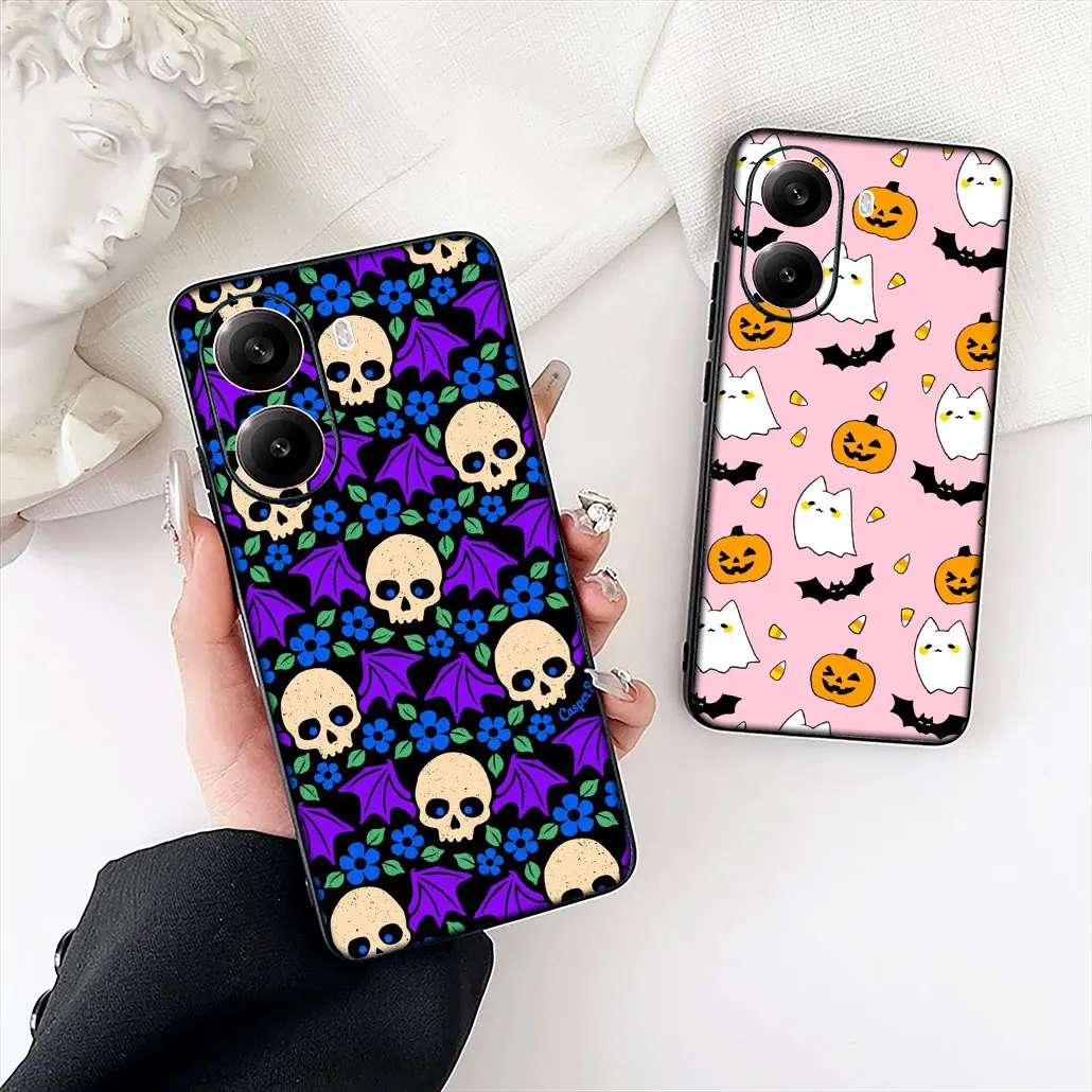 Little Ghost with Halloween Pumpkin Phone Cover - Festive Protective Case
