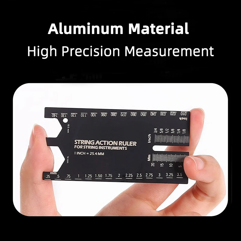 Guitar String Measuring Ruler Made of Metal Tool For Electric Bass Acoustic Guitar Gearlly