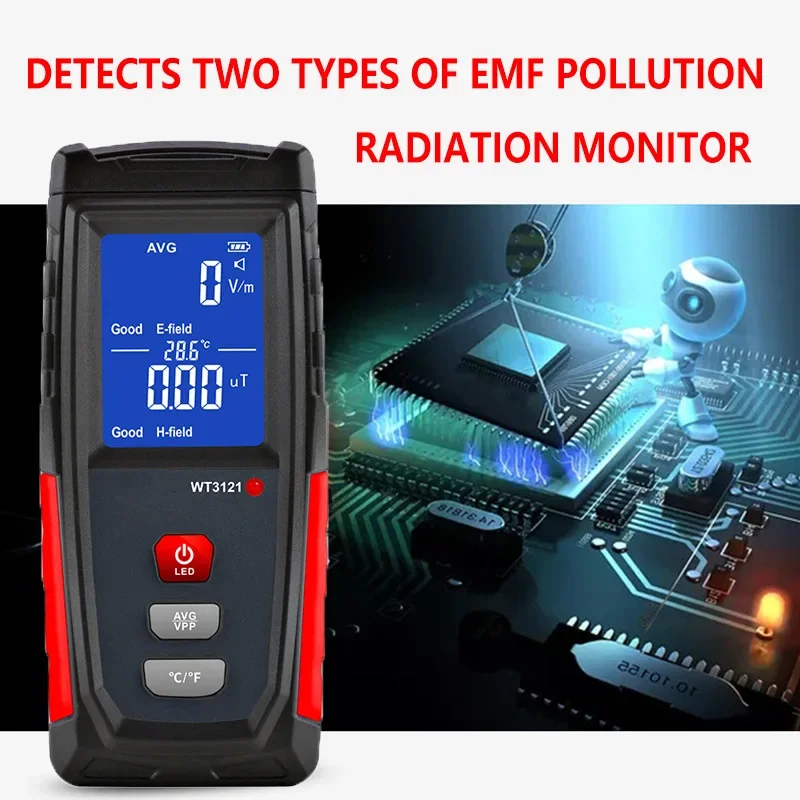 Electromagnetic Radiation Detector WT3121 Electromagnetic Radiation Tester Anti-Radiation Monitor For Household Appliances