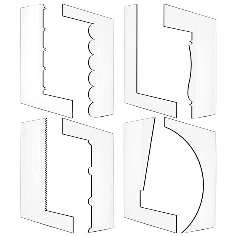 

HOT SALE Acrylic Cake Scraper 8Pcs/Set, Smoother Comb Set Cake Edge Side Decorating Tools Scrape DIY Cake Tools