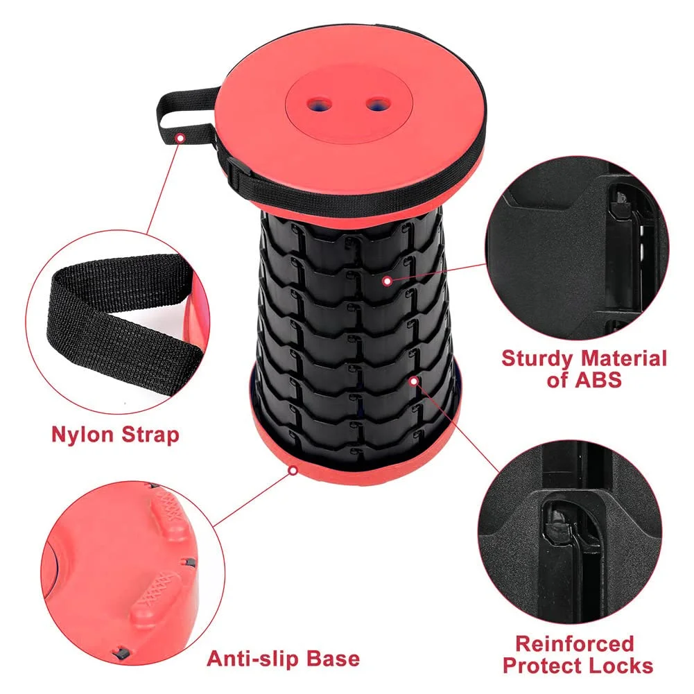 Modern Foldable Retractable Stool Plastic Collapsible Telescopic Portable Stool Folding Camping Chair