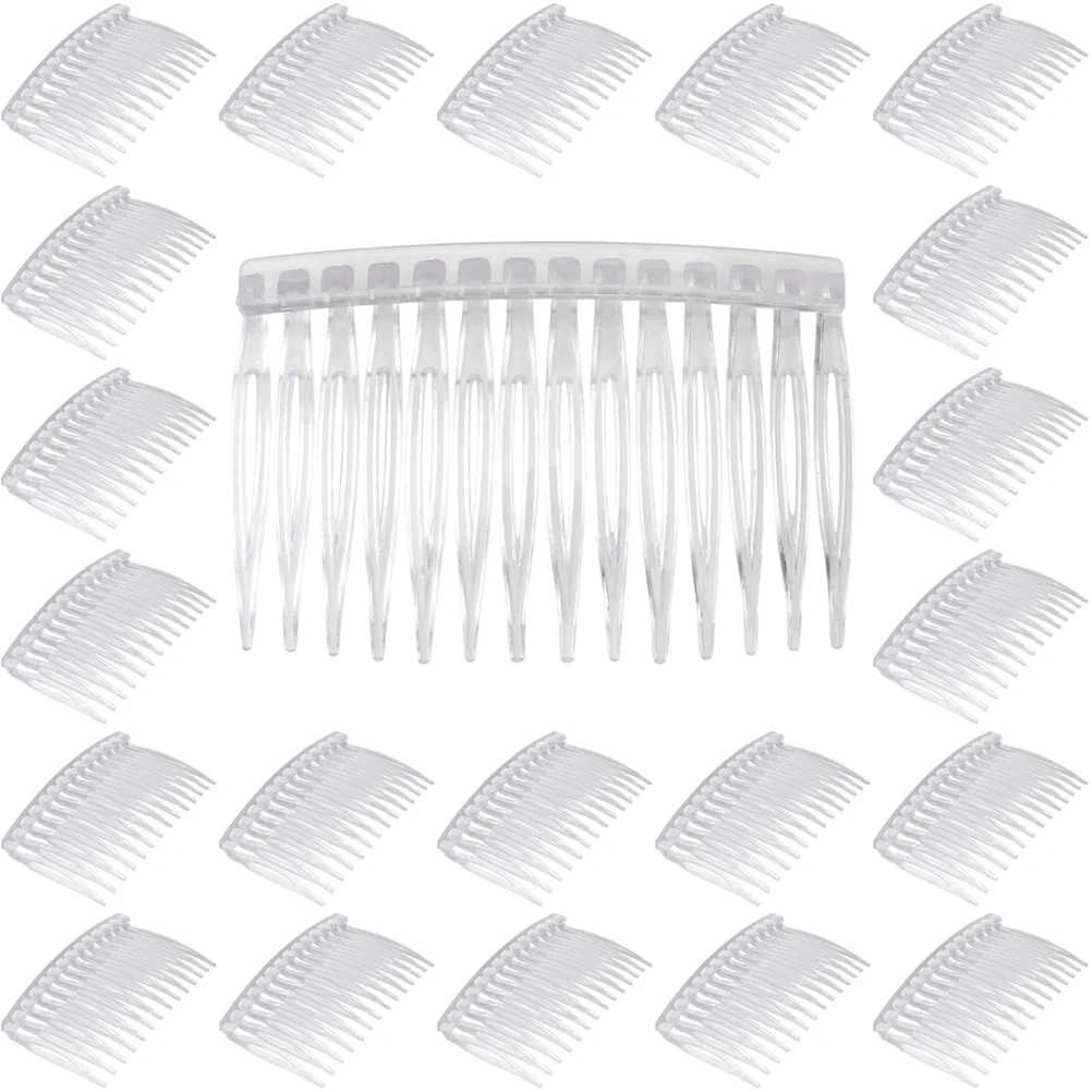 50 Pcs Transparent Plastic Hair Combs For Wedding Veil Headpiece_voghion.com