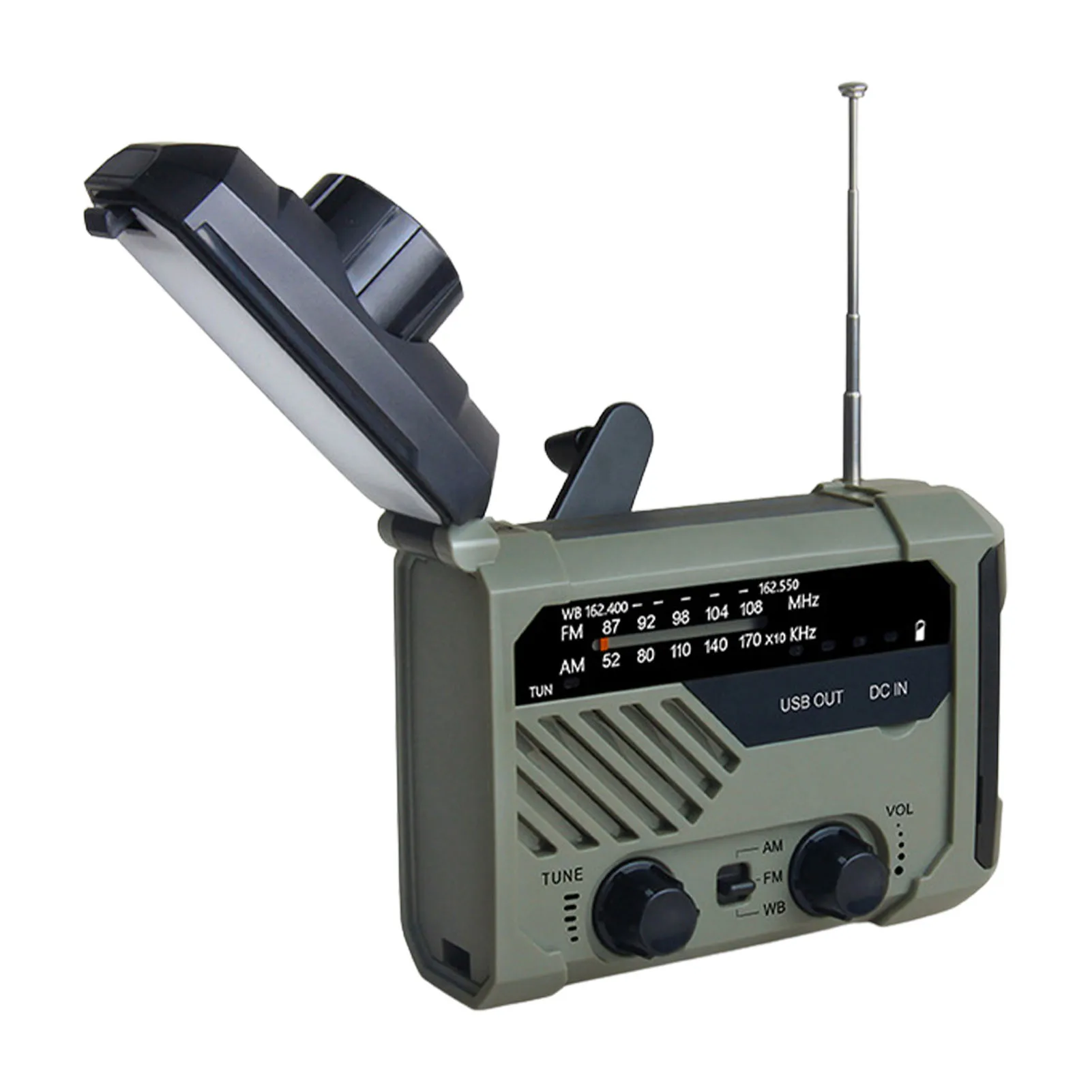 

Portable Radio Hand Crank Portable AM/FM/NOAA Weather RadioCell Phone Charger SOS For Home And Emergency