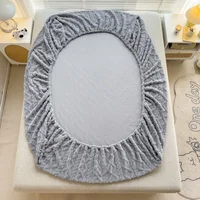 Thicken Taffeta Fitted Sheet Winter Warm Mattress Protector Cover for Bedroom Home Bed Cover Dustproof Non-slip Bedding Embossed 3