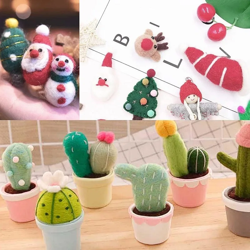 BUDDUR Multicolor Wool Felting Kit With Felting Needles And Finger-cot For Doll Making DIY Non-finished Material Package needle felting kit wool felting kit needle felting painting kit