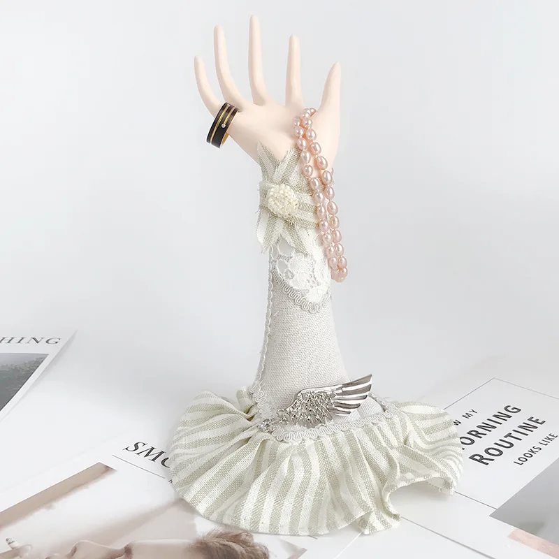 Resin Model Ring Earring Necklace Display Rack Hand Model High Heels Sofa Ring Display Stand Iron Princess Jewelry Props Display