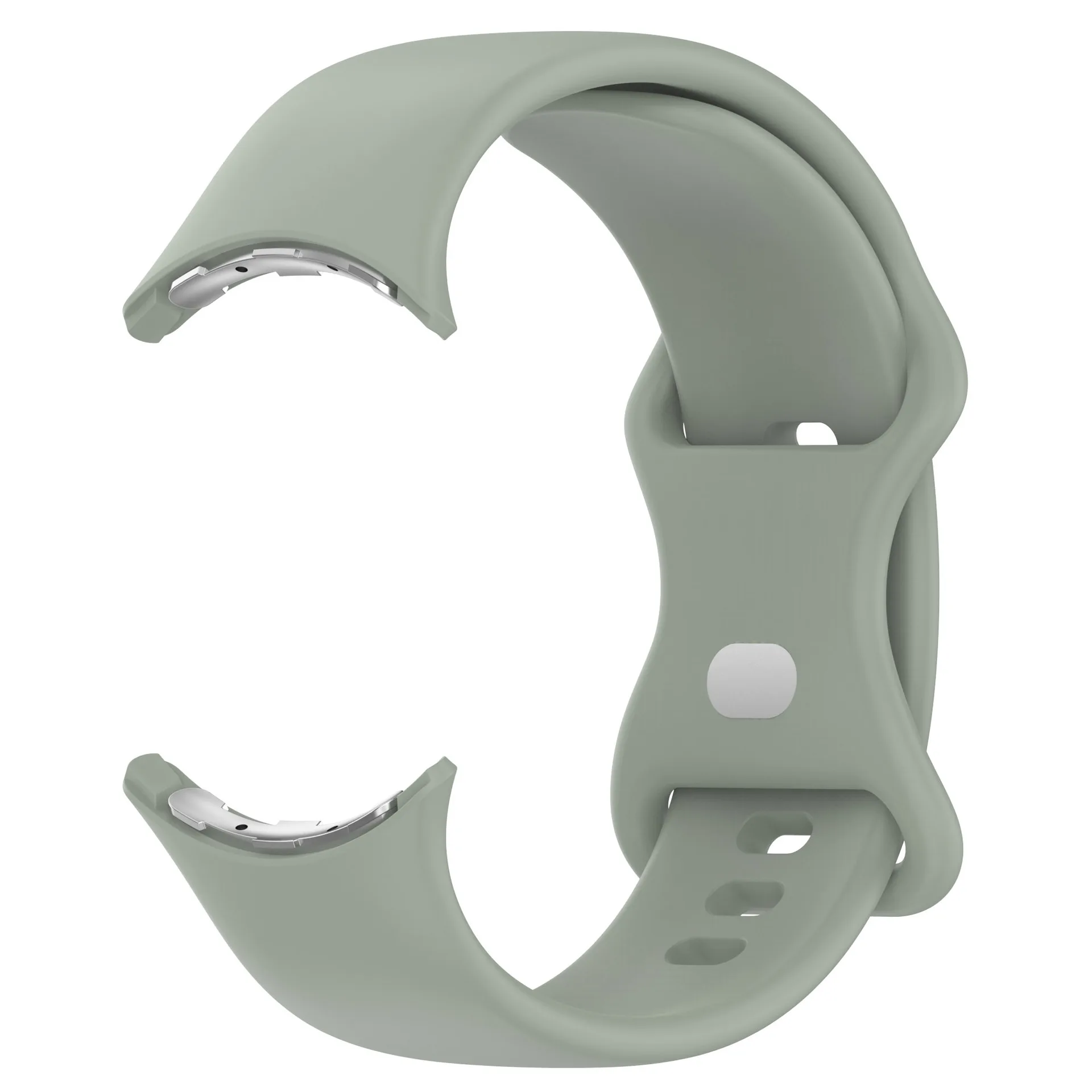 Women's Light Purple & Green Silicone Smart Watch Strap with Metal Button Closure - Gray Green and Yellow Design