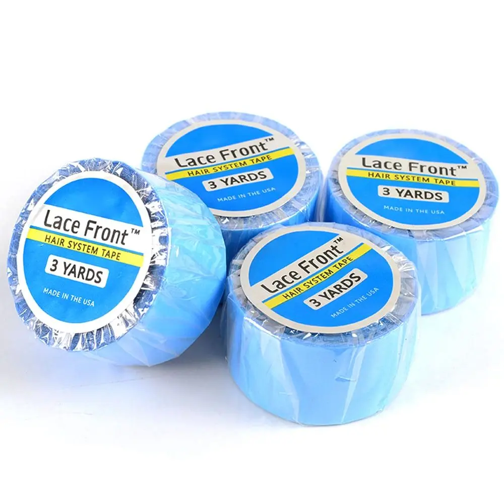 3Yards/Roll Double-Sided Wig Tape Waterproof Ultra Hold Hair System Tape Strong Adhesive Blue Lace Front Glue hair extension tape