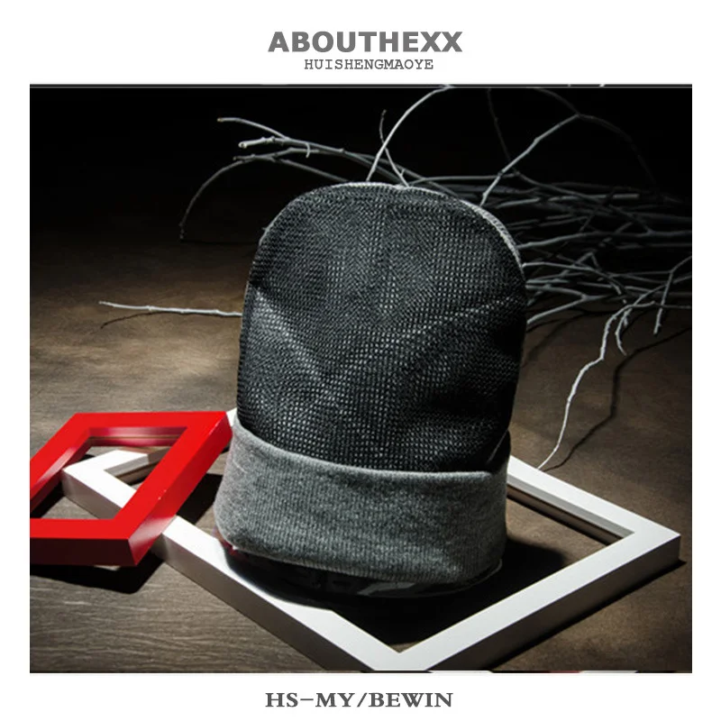 Sombrero de lana giratorio de cabeza subterránea para hombres, malla gruesa, resistente al desgaste, baile callejero, informal, ocio al aire libre, cálido, a prueba de viento