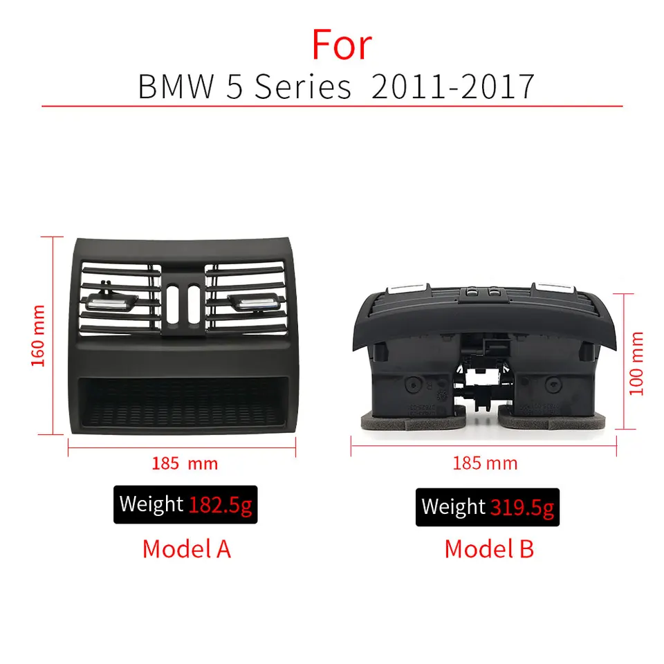 Copertura Griglia Climatizzatore Posteriore Per BMW Serie 5 F10/F11/F18 (2010-2017) – Modello C Cromato