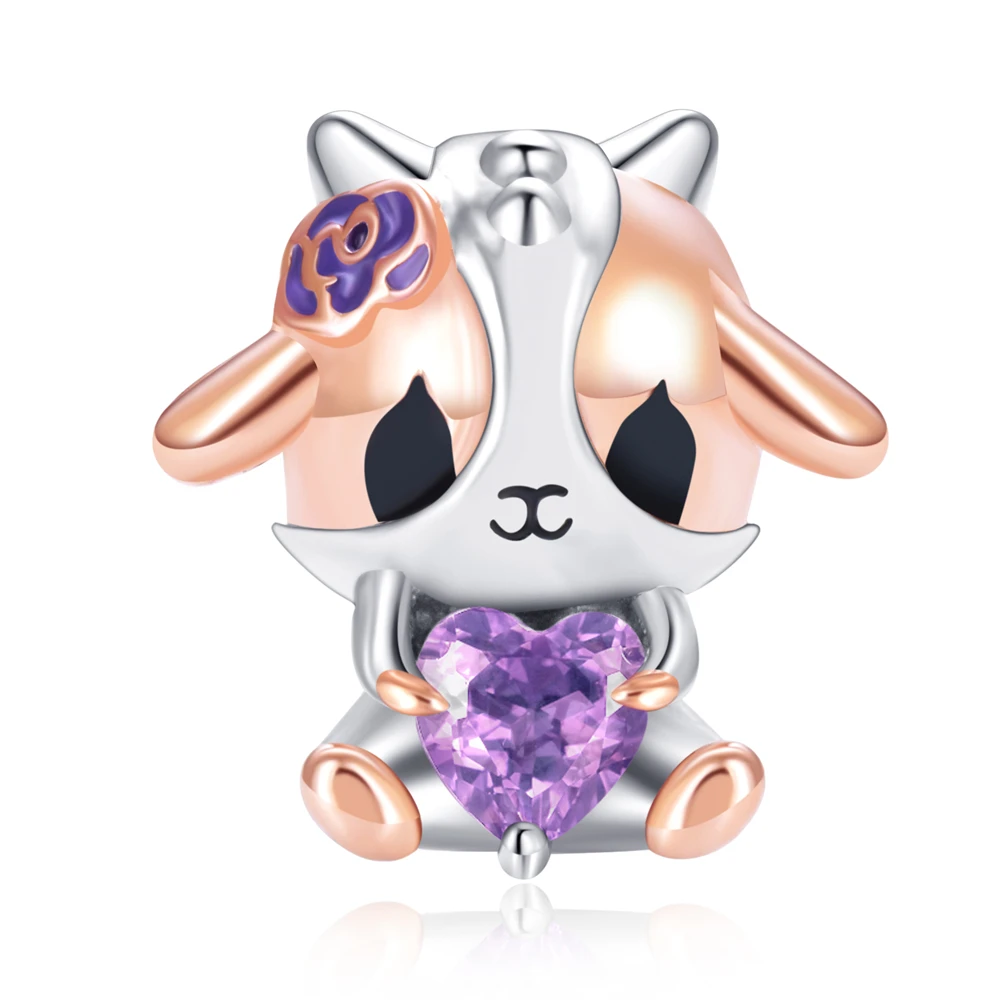 

PANQDIY S925 Стерлинговое Серебро дизайнерский талисман милое животное бусины Шарм для Diy браслет женские ювелирные изделия Модные аксессуары KF122