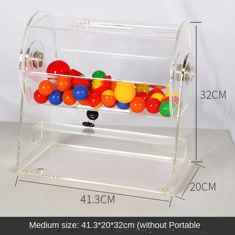 1Pc Portable Event Transparent Lottery Draw Box Acrylic Lottery Draw Ball Paper Large Event Fair Box