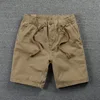 Men's Summer Workwear orts Thin Casual Loose Cotton Five-Quarter Length Straight Leg Trousers for Youth Active Lifesle