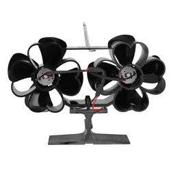 1 set 8 Blades Double Heat Powered Heat Distribution Stove Fan  Fireplace Eco accessories for Wood Log Burner pellet stoves