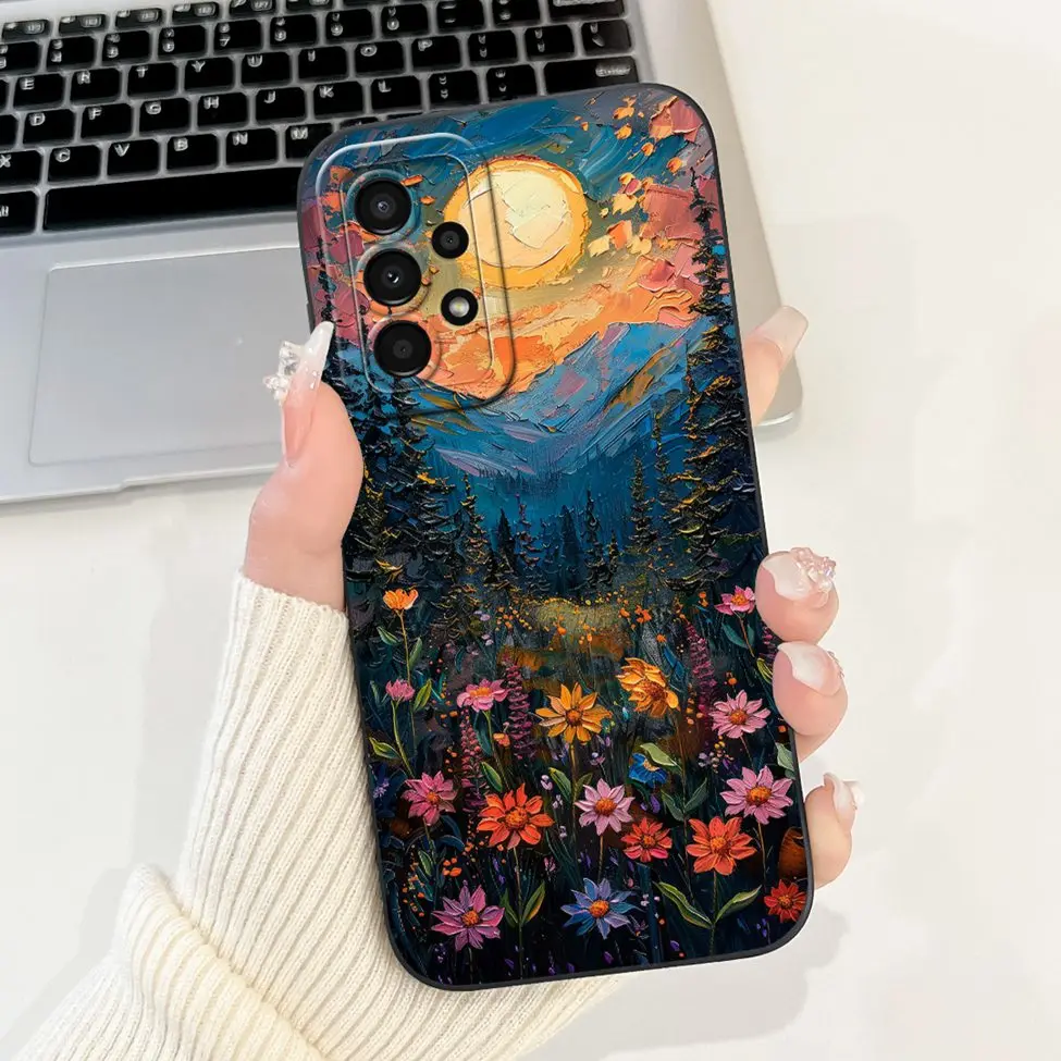 For Samsung A13 4G Case A135F Silicone Cute Fashion Butterfly Flower Love Painted Cover For Samsung A13 Galaxy A13 4G Phone Case