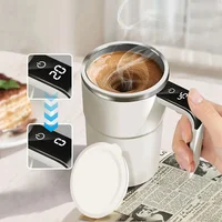 Tasse magnétique à agitation automatique avec écran LCD Tasse de mélange en acier inoxydable pour café et lait Tasses thermiques intelligentes rechargeables par USB 2