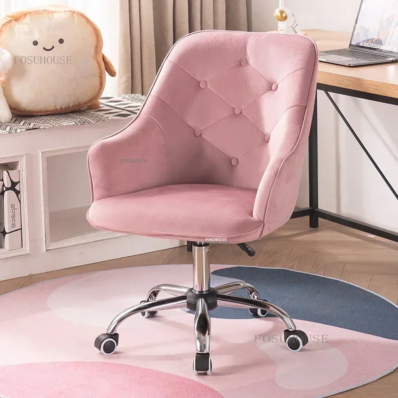 Comtable velvet Office Chair Office Furniture Home Bedroom Study Pink gaming Desk Chair Swivel Backrest sofa Chair w - AliExpress 1503