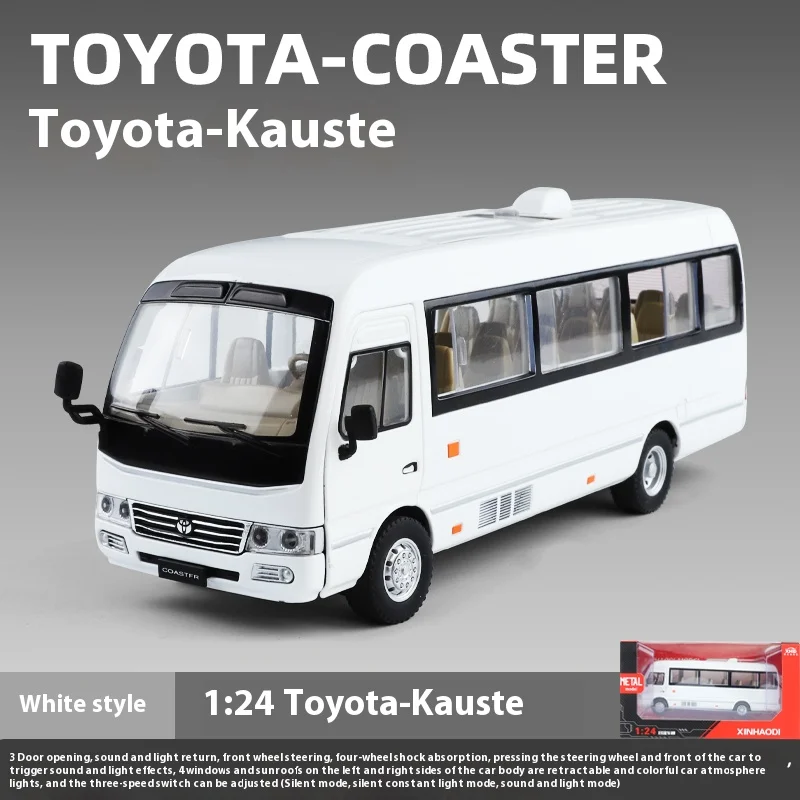 1:24 Toyota Coaster Medium Business Bus Alloy Diecast Model