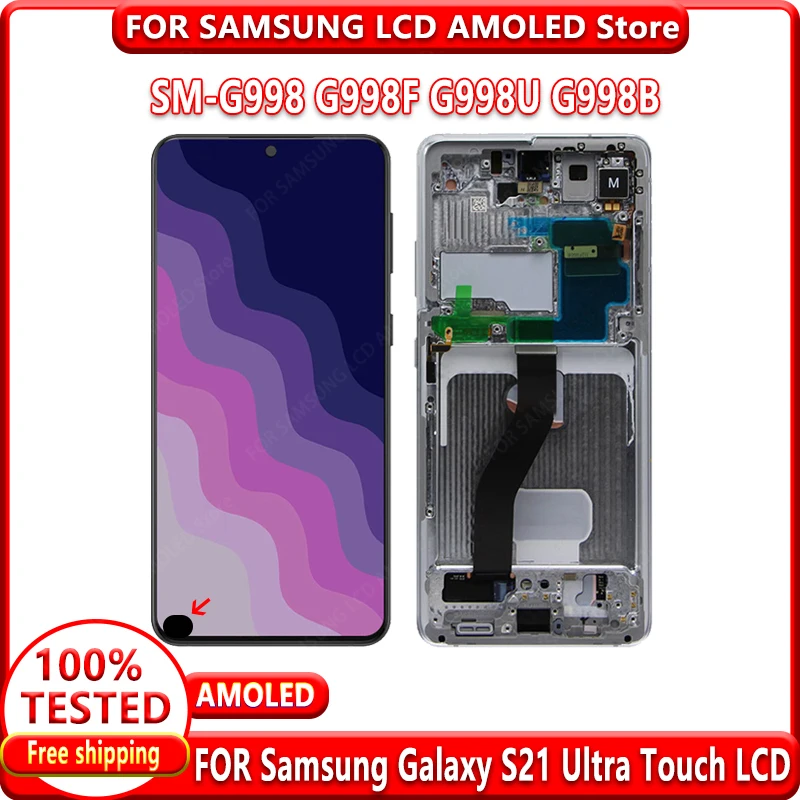 Amoled Per Samsung Galaxy S21 Ultra 5G Sostituzione Dello Schermo Per Galaxy S21 Ultra 5G Display Lcd Touch Screen G998 Smg998B G998U