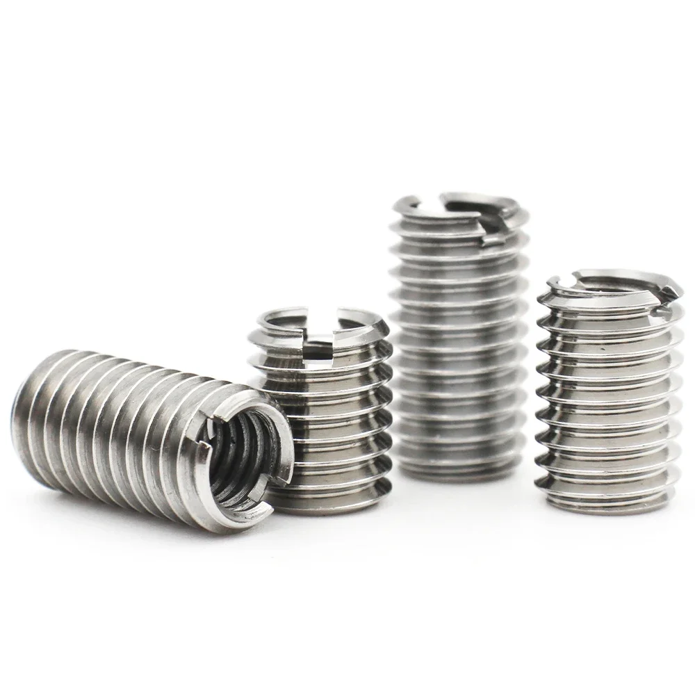 1/2/3/5/10pcs M2-M12 Stainless Steel Sotted Inside Outside Self Tapping Thread Insert Adapter Screw Nuts Sleeve Converter Nut self tapping screw nut