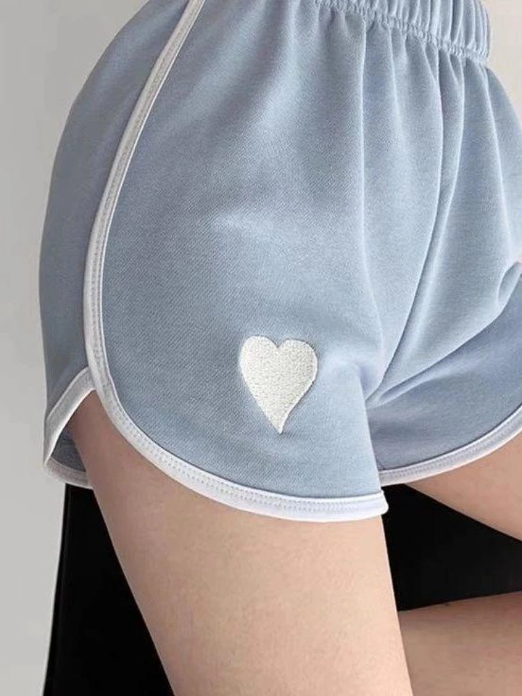 

Japanese Kawaii Girl Shorts Sweet Woman Sporty Style Heart Pattern High Waisted Casual Lolita Girl Hot Pants Summer Shorts Y2k