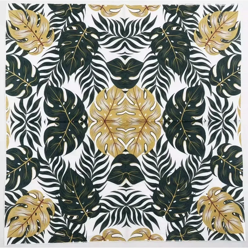 Colourful Printed Napkins Leaves 2 Layers Wood Pulp Paper Folding Disposable Paper Placemats Party Napkins 20pcs/pac 33cm