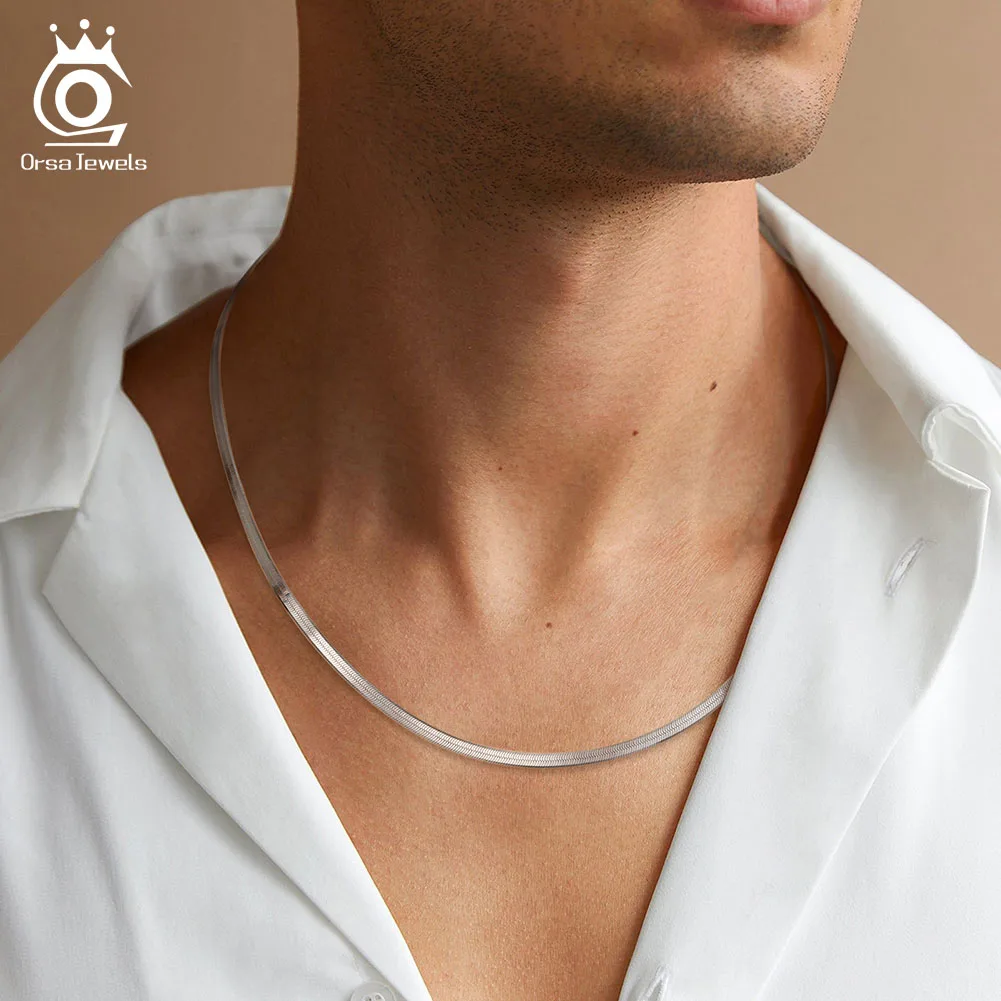 Herringbone Chain Necklace Silver | Mens Chains Herringbone Steel - Chain  Stainless - Aliexpress