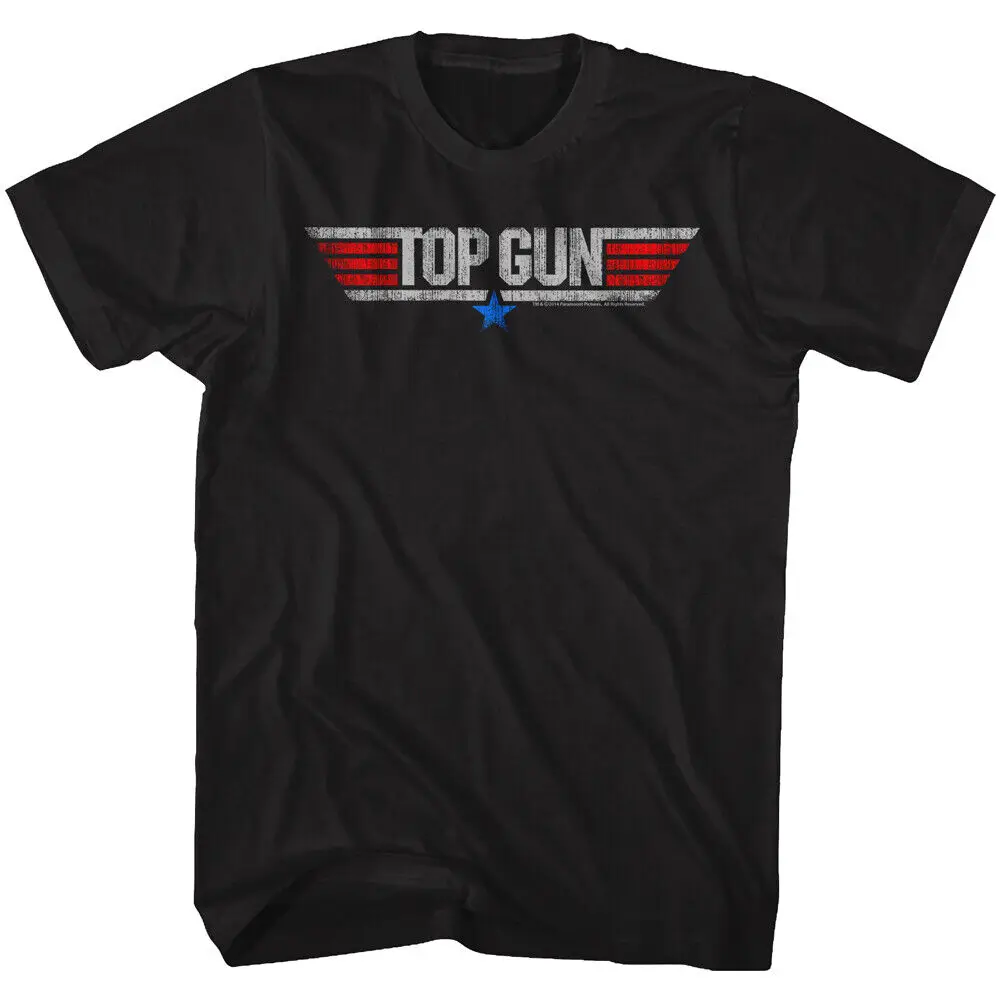 Top Gun Vintage Film Logo Rouge Blanc Et Bleu Adulte Homme T Shirt