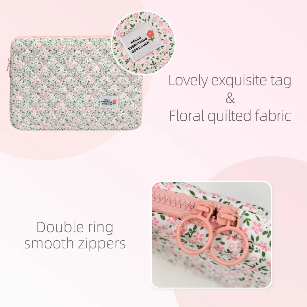 Quilted Multi-Compartment Laptop Sleeve Bag, 14/16 Inch