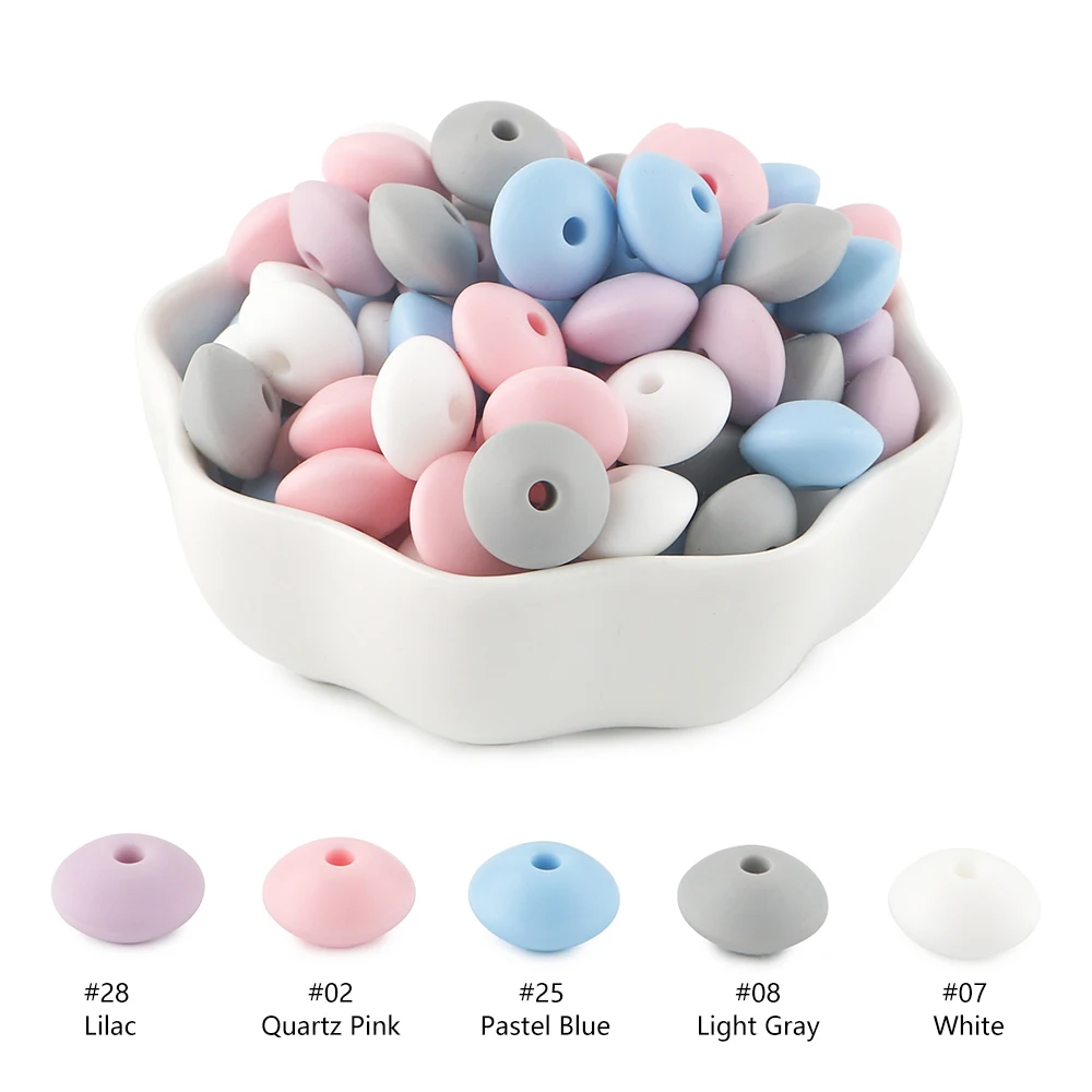 Silicone Lentil Spacer Beads for DIY Accessories (12mm, Multiple Quantities Available)