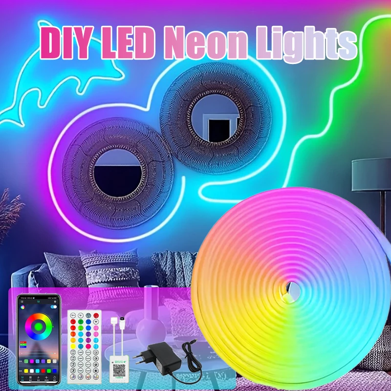 Ruban LED 5m, RGB Bande Bluetooth Smart App Contrôle, Multicolore Ruban Led avec Télécommande, Changement de Couleur avec la Musique, pour Chambre, Fête, Cuisine