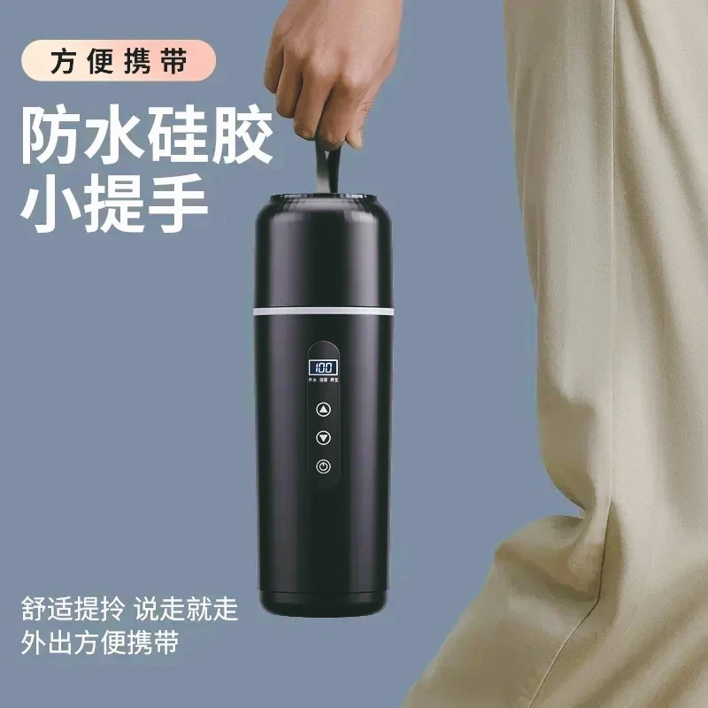 PL-차량용 온열 머그컵, 범용 12V/24V, USB 내장형 단열 기능, 트럭용 온열 머그컵