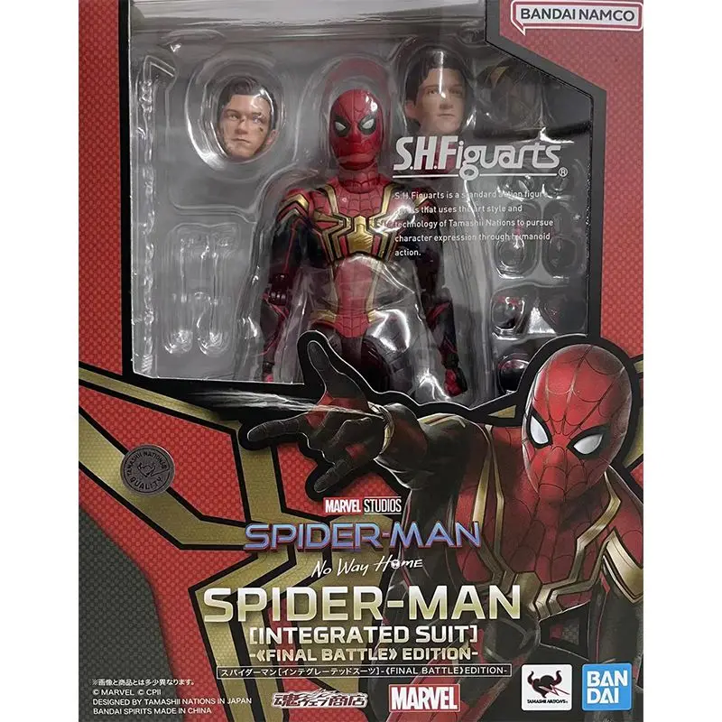 

In Stock Original Bandai S.H.Figuarts Spider Man Integrated Suit Final Battle Edition Anime Action Collection Figures Model Toys