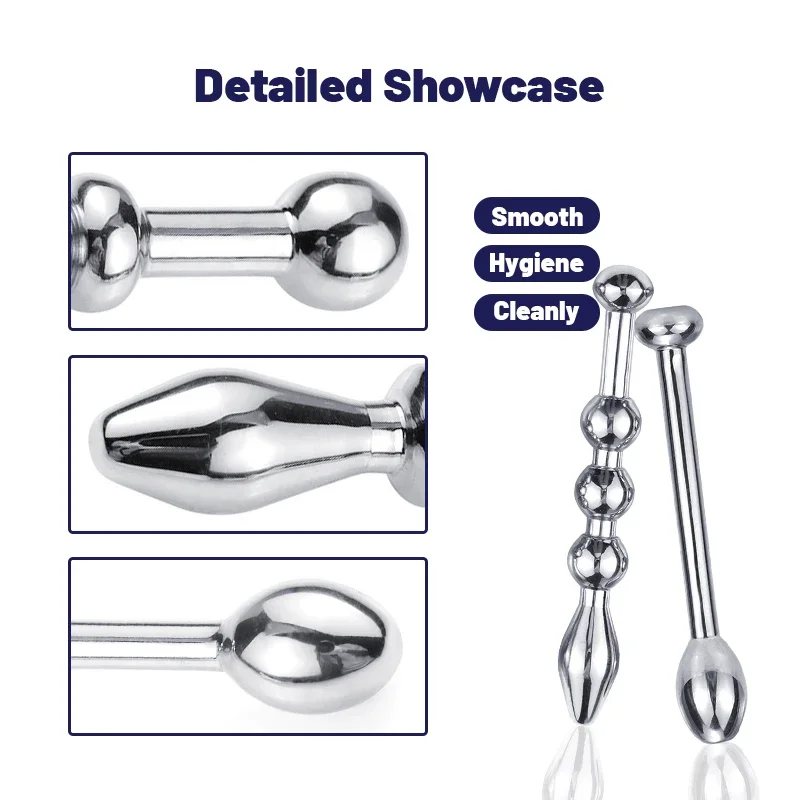 BUYBOOS Male Urethral Sounds Metal Horse Eye BDSM Stick Urethral Masturbator Adult Stick Dilator Penis Plug Sex Toy