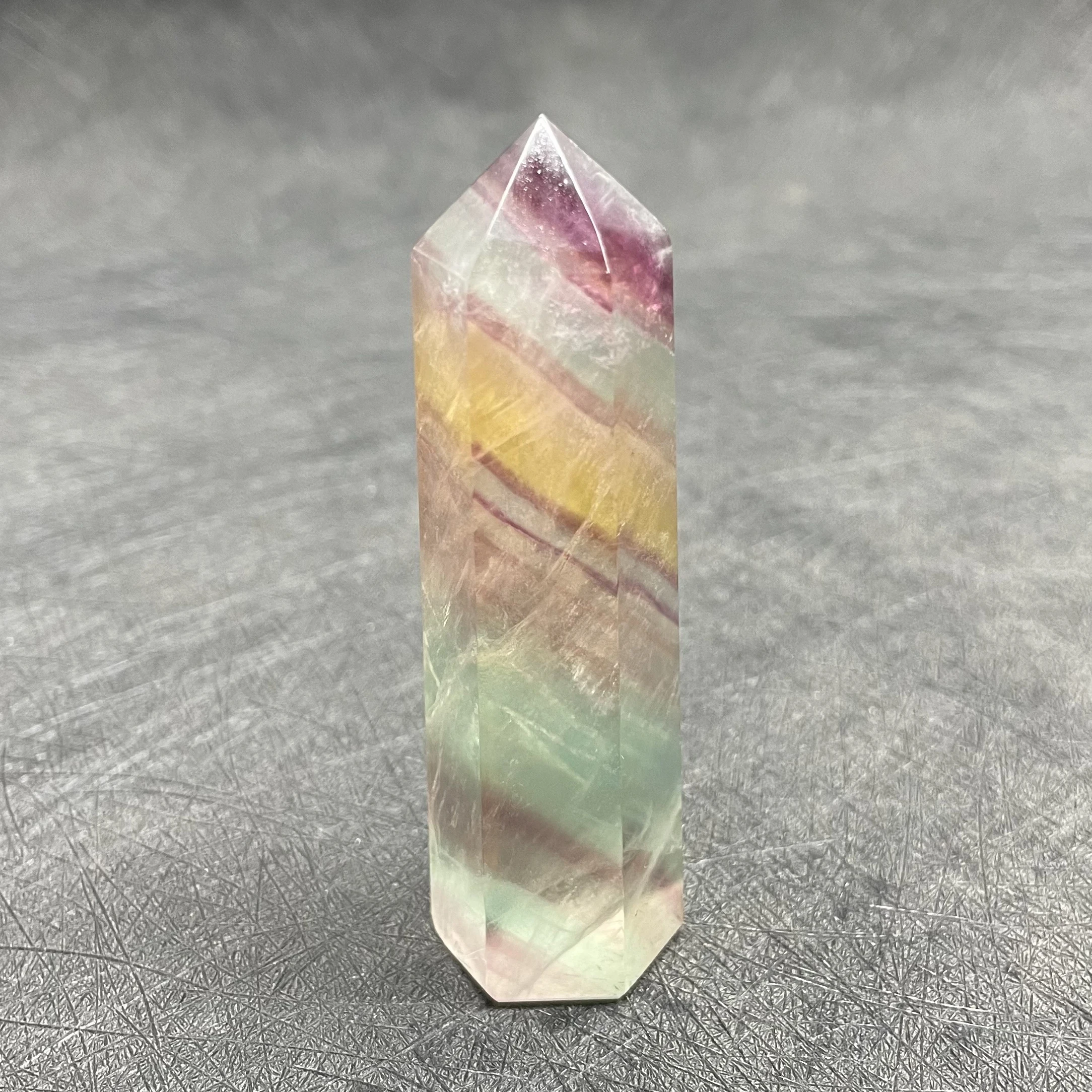 Natural Stone Fluorite Tower Polished Quartz Crystal Wand Point Reiki Healing Gift Room Colorful Decor Obelisk 3
